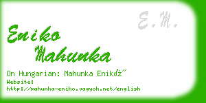 eniko mahunka business card